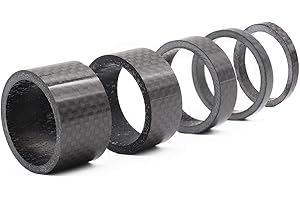 GKONGU Auriculares Espaciadores, 4 Piezas Fibra de Carbono Completa 3/5/10/15 / 20mm Bicicleta Espaciador para Bicicleta de Carbono 1 1/8" Bicicleta Espaciadores