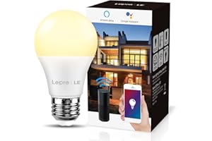 ‎LEPRO LE Smart LED Lampe WiFi E27 Glühbirne 9 W entspricht 60W dimmbares Warmes Licht 2700K 806 LM, kompatibel mit Alexa, Echo und Google Home, WLAN, 2,4 GHz, Fernbedienung, kein Hub erforderlich