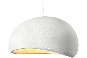 LIGKIN Lámpara Colgante Creativo E27 Lámpara de Araña Moderna Ø50cm Pantalla de Piedra Simulada, Ajustable Lámpara Techo Colgante para Dormitorio Comedor Sala de Estar, Blanco