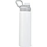 Amazon Basics - Borraccia termica in acciaio inox, con coperchio con beccuccio, 567 g, Bianco