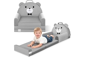 JUOIFIP Sofá Infantil, 2 en 1 Silla Plegable para niños, Suave sofá de Terciopelo de Cristal para los niños pequeños para el Dormitorio, Sala de Estar