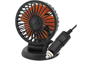 UEB 12V 24V Fahrzeug Lüfter Auto Ventilator SUV LKW Bus 5 Blätter Drehbar Mini Elektro Küler Lüfter KFZ (24V)