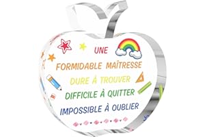 BLUCKINCLE Cadeau Maitresse D'école Fin D'année,Cadeau Maitresse D'école,Cadeau Maitresse,Cadeau Personnalisé Maitresse,Cadeaux Maitresse D'école,Merci Maitresse Cadeau,Plaque Acrylique