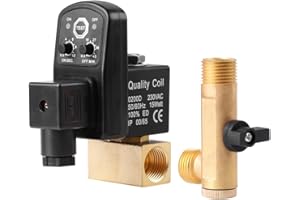 WALFRONT Soupape de Vidange Temporisée Electronique Automatique Vanne de Vidange Electrique de G1 / 2 DN15 pour la Gestion de Condensat de Compresseur d'Air(G2)