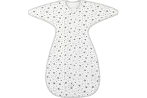 ZIGJOY Shark-Fin Transition Swaddle - Baby Wearable Blanket with 2-Way Zipper Self-Soothing Cotton Sleeping Bag