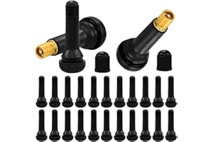 CAREDGO 100 Pièces Valve TR414, Valve en Caoutchouc Noir Valve de Pneu Valve de Voiture Valves en Caoutchouc Snap-in Valves de Jante Valve Tubeless Valves en Caoutchouc pour Voiture Motos Vélos