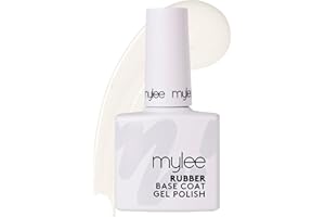 Mylee Nail Gel Polish Rubber Base Coat 10ml - UV/LED Nail Art Manicure Pedicure for Professional, Salon & Home Use - Lasts up to 3 Weeks, Easy to Apply, No Chips, Durable & Safe, Vegan & Cruelty Free