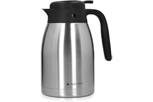 Navaris Jarra térmica de Acero Inoxidable de 1.5 L - Tetera con Aislamiento al vacío - Termo de té y café para Catering - Bebidas frías Calientes