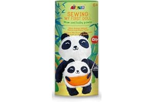 Kit de Costura para Crear un Peluche con Forma de Oso Panda - 25 cm - Incluye Hilos, Relleno y Aguja de Plástico para Tejer - A Partir de 6 Años - Avenir - Set de Manualidades para Tus Peques