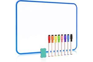 QUEENLINK Double Sided Magnetic Whiteboard, Dry Erase White Board, 21X30cm Small Lap Boards Kit Portable Mini Classroom Whiteboard for Students and Children