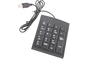 TICFOX USB Numeric Keypad, 19 Key Mini Keyboard for Desktop Computers, Laptops, Numeric Keypad for Book Holder