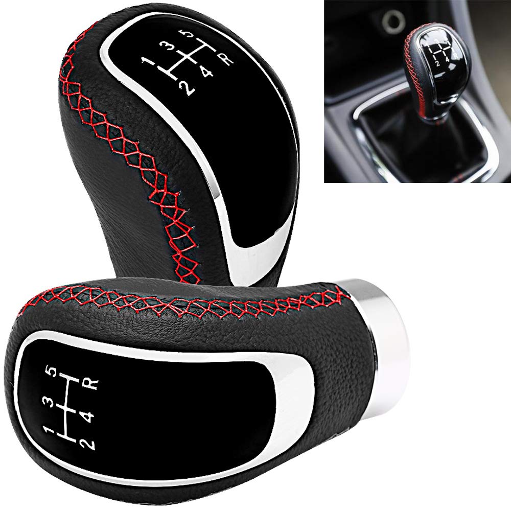 Semoss-Accessoire-Voiture-Interieur-Changer-Pommeau-de-Vitesse-Universel-5-Vitesses-Levier-pour-Manuel-Automatique-8mm-10mm-12mm-DiamtreRouge-Couture