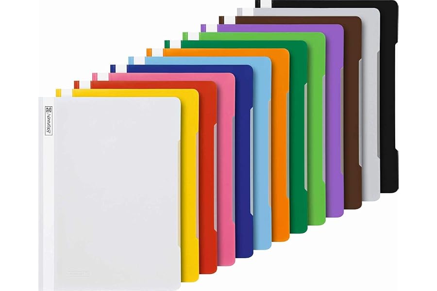 13 Brunnen Schnellhefter A4 farbig sortiert PP-Folie glasklares Deckblatt