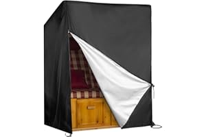 YISSVIC Strandkorb Schutzhülle Winterfest mit verstellbaren Kordelzügen Winddicht und UV Beständig 420D Oxford-Gewebe 135x105x174/140cm