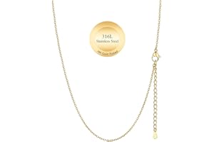 Suplight Largeur 1,4MM/2MM - Chaîne Collier Fine Maille Forçat Acier Inoxydable, Chaîne pour Femme à Maille Rolo Taille 41-76cm