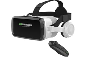 LONGLU Casque VR pour Téléphones Portables à Écran 4,7‑6,7 Pouces Lunettes de Réalité Virtuelle 3D Bluetooth avec Contrôleur Compatible avec iPhone et Samsung Android Cellphone etc.​ (avec contrôleur)