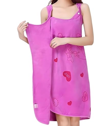 Naisicatar Draagbare badhanddoek voor dames, zachte, sneldrogende badkuip, douchejurk 75,01 x 140,00 cm draagbare spa-handdoek badjas voor spa, sauna, strand (wijnrood