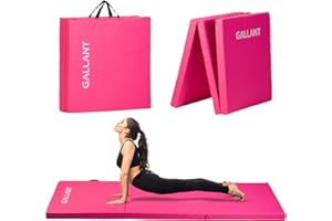 Gallant Foldable Gymnastics Mat - 6ft Long & Tri Folding, 5cm Thick High Density Foam, Non Slip & Easy to Clean - Tumble Exercise Gym Crash Mat For Children, Kids Gymnastics Equipment