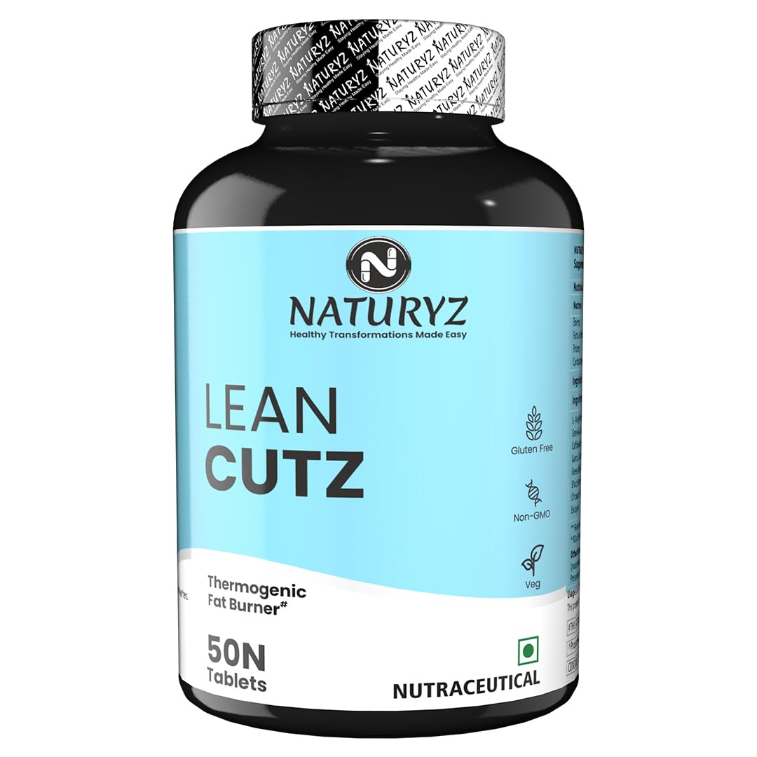 NATURYZ LEAN CUTZ Thermogenic Fat Burner for Men & Women with Acetyl L Carnitine, Green tea Extract, Garcinia Cambogia, Green
