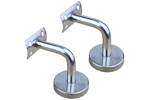 JINMINAMZ 2 supports de main courante en acier inoxydable poli pour fixation murale, support de main courante pour support mural, loft mural intérieur, main courante pour personnes âgées, barre de support de