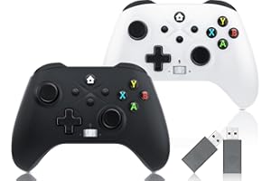 FOIRCEADAL 2 Pack Wireless Controller for XBO X-One S [Need Windows Upgrade, Audio Built Upgrade Speakers Adaptive Gaming WiFi And Turbo/Vibration/Gyro/Wake-up function