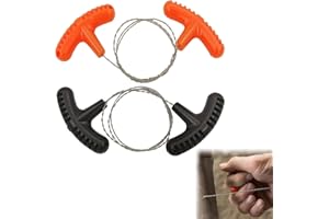 RAKIUTY Sega a Filo di Emergenza,SegaA Filo,Filo Di AcciaioSega,Sega in Acciaio Inossidabile a Mano,Strumento di SopravvivenzaFilo d'Acciaio,Sega Corda,SegaCorda Tascabile a Catena