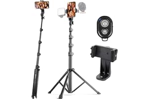 TARION FL019 Trípode para teléfono Inteligente Trípodes para teléfono con cámara Trípode de Viaje de Aluminio liviano con Abrazadera giratoria para teléfono Celular