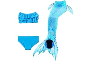 NAITOKE Niñas Cola de Sirena con Aletas para Nadar/Vacaciones/Fiesta/Fotos