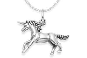 HEATHER NEEDHAM SILVER Heather Needham Sterling Silver Scottish Unicorn Necklace for Girls - Double sided Unicorn Pendant - Unicorn Jewellery for Girls - weight: 4.5gms - SIZE: 20mm x 15. Gift Boxed. 4931