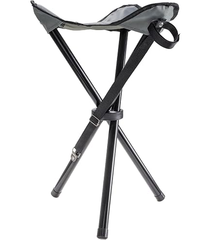 Sgabello Treppiede Pieghevole Portatile - Lega Di Alluminio, Tessuto Rete, Portata 100 Kg, Altezza Regolabile, Per Campeggio, Pesca, Escursioni