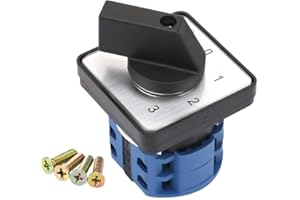 REGUN Changeover Switch, Universal Rotary Cam Selector Switch, 4 Position 2 Pole, for Electrical Wiring, Squirrel Cage Type Asynchronous Motor