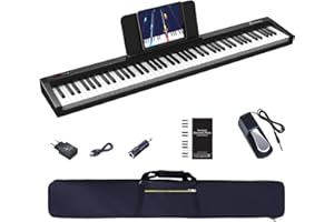 OYAYO E Piano Piano digital 88 teclas, teclado de piano eléctrico semipesado de tamaño completo con función Bluetooth MIDI Piano 88 teclas con soporte de música Pedal sostenido Bolsa de piano Ideal