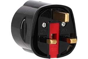 LED Universum Adapter podróżny do wtyczki ze stykiem ochronnym/Euro (typ F) na GB Anglii Cypr Hong Kong V.A.Emirates gniazdko (typ G) - czarny | wtyczka podróżna adapter gniazda wtykowego 1508533