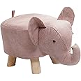 MagiDeal Animal Footstool Sofa Tea Stool Wood Storage Portable Multifunctional kids Stool Elephant Bench for Decor Bedroom Playroom Entryway, Pink