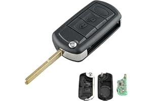 Heart Horse Carcasa Mando Llave del Coche, 3 Botones Funda de Llave Romota, Carcasa Repuesto Llave de Coche Compatible con Land Rover Discovery 3 Ra-nge Ro-Ver Sport (433 MHz PCF7941 Chip)