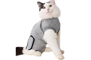 BT Bear - Trajes de recuperación de cirugía para mascotas, ropa para gatos, heridas abdominales, enfermedades de la piel, camisa alternativa de algodón para gatos, cachorros y perros pequeños