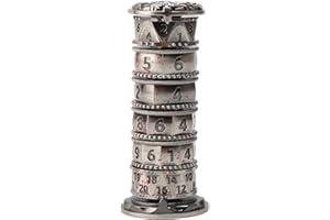 diceevil Pagoda Dice Spinner, Metal D&D Unique Roulette Dice for DND, 7 in 1 D&D Dice Warhammer 40K, Pathfinder, Sci-Fi, War, Crime Theme Tabletop Games