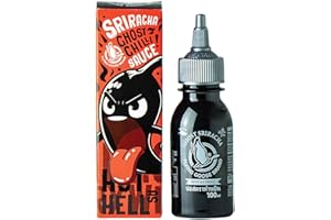 ‎FLYING GOOSE FLYING GOOSE Sriracha Chilisauce Ghost, mit extra Schärfe, extrem scharf, schwarze Kappe, extra scharfe Würzsauce aus Thailand, mit Geschenkverpackung, ideal zum Verschenken, 1 x 100 ml