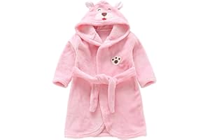 Miyanuby Baby Jungen Mädchen Bademantel Weicher Flanell Langarm Tier Hoodie Morgenmantel Nachtwäsche Homewear für Kinder Baby Jungen Mädchen Geschenk