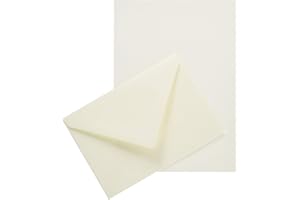 G. LALO Lalo 61000L -Velin Pur Coton A correspondence set including 10 A5 125g sheets and 5 gummed envelopes C6 11.4x16.2 cm, Vellum pure cotton, Cream Straight
