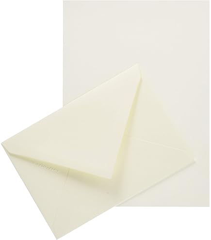 Lalo 22616L - Paille Pack Of 20 Gummed Envelopes. Size: DL 11x22 Cm 120g, Straw Paper, Cream, Lined, Correspondence, Paper Made In France, Natural Co - View #9