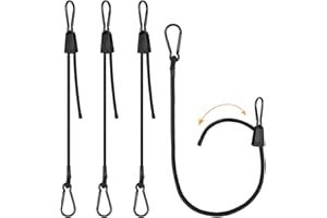 COOLON 4 regulowane gumowe napinacze z karabińczykiem i haczykami, 100 cm, bardzo mocne, do żagla zacieniającego, ogrodu, plandeki, samochodu, roweru i aktywności na świeżym powietrzu
