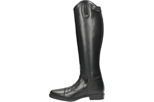 QHP Julia - Botas de equitación de piel para niños, color negro