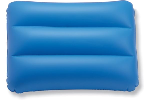 Coussin de plage – gonflable – PVC bleu/blanc – 35 x 27 cm