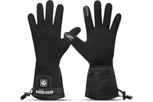 SNOW DEER Gants chauffants pour homme et femme, 7,4 V 2200 mAh, batterie rechargeable, chauffe-mains pour la neige, le ski, la pêche, l'équitation, le cyclisme, le camping, la moto