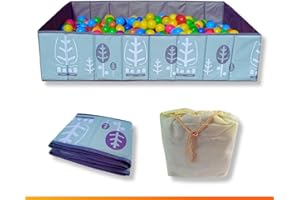 RUGUIES- Piscina de Bolas para niños- Parque Infantil- Piscina de Pelotas para Bebés- Plegable y Portátil- Cubo Juguetes- (Bolas no Incluidas).