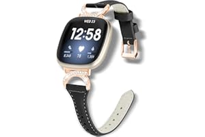 WoPail Cinturino in łopata kompatybilna z Fitbit Versa 4 / Versa 3 / Fitbit Sense 2, Con Fibbia Metallo a Forma di Corna Cinturino in Pelle di Ricambio Donna per Fitbit Versa 4, Versa 3, Sense 2