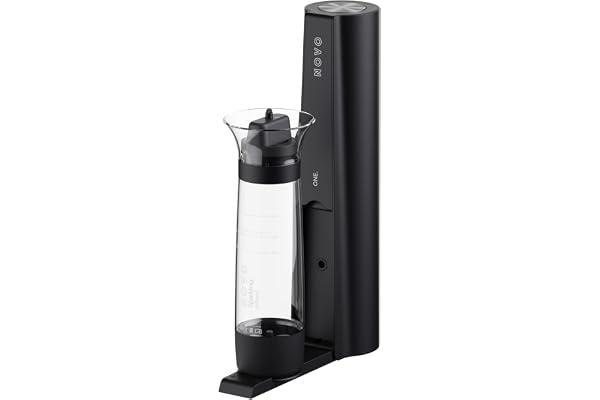 NOVO One Kolsyremaskin, Antracite Black | Premium Sodavatten Maker, För Vatten, Juice & Mer, Bottom-Up Kolsyresystem, 800ml Flaska Inkluderad
