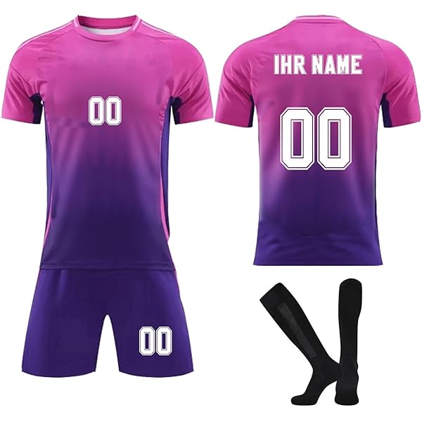 Personalisierte Fußballtrikots 2025/26 - Mit Name & Nummer Komplett Set