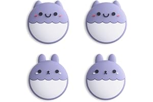 eXtremeRate PlayVital Copri Analogici per Nintendo Switch/OLED Joycon,Cover Levette Analogiche Silicone Thumb Grip Cap per Nintendo Switch Lite(Coniglio&Scoiattolo)-Lilla